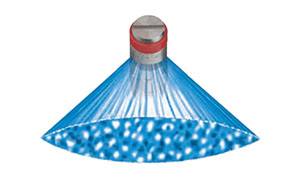Spray pattern for TurfJet TeeJet spray nozzles